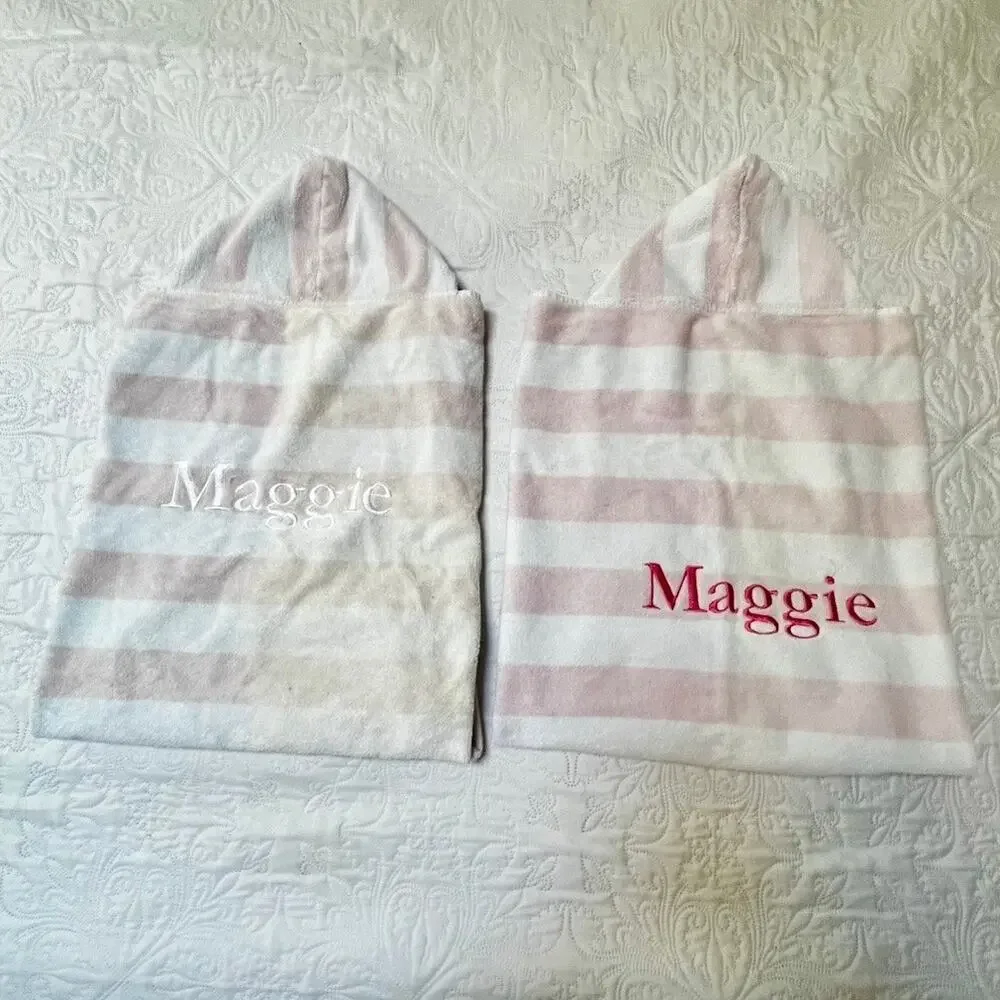 Pottery Barn Kids Hooded Bath Beach Towel Bundle - Maggie